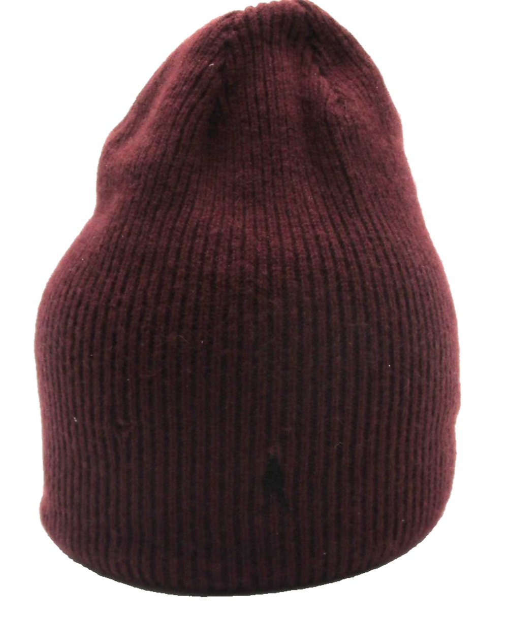 All Saints Red Hat Cap Beanie Knit Men One Size Ribbed Solid Winter Stretch Warm